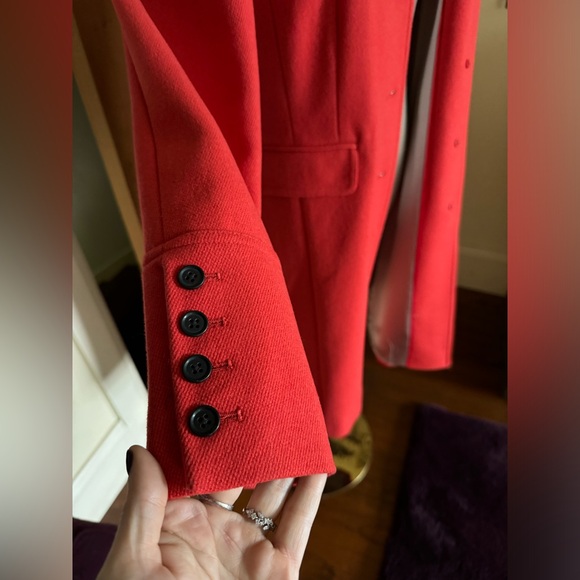 NWT JCrew long wool winter coat in bright salsa orange size 4 - Picture 5 of 7